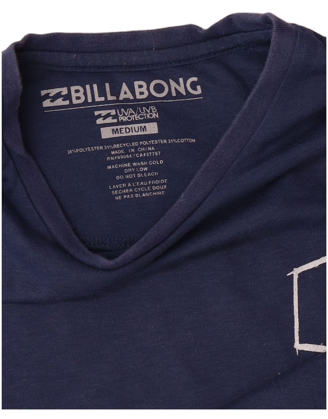 BILLABONG T-Shirt Graphique Femme UK 14 Bleu Marine Moyen Polyester
