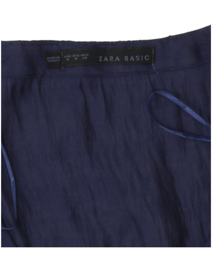 Zara Femme Chemisier Top UK 12 Bleu Marine Moyen