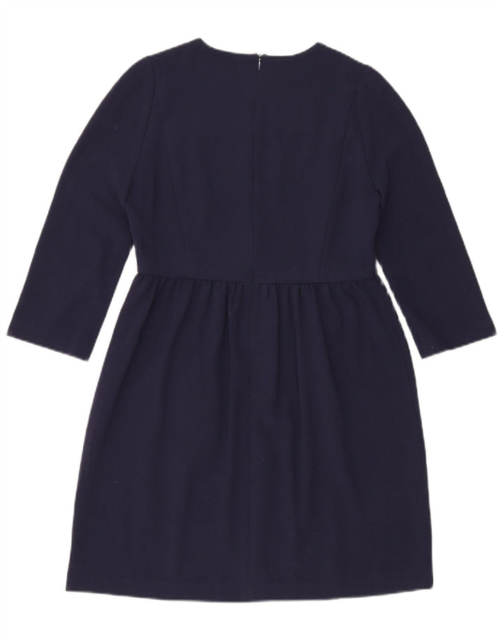 Zara Robe basique à manches 3/4 pour femme UK 12 Bleu marine moyen