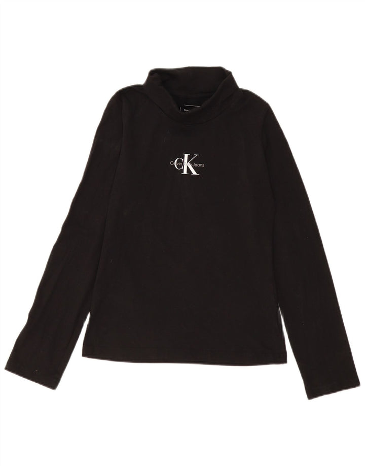 CALVIN KLEIN JEANS Girls Graphic Top Long Sleeve 13-14 Years Black Vintage Calvin Klein Jeans and Second-Hand Calvin Klein Jeans from Messina Hembry 