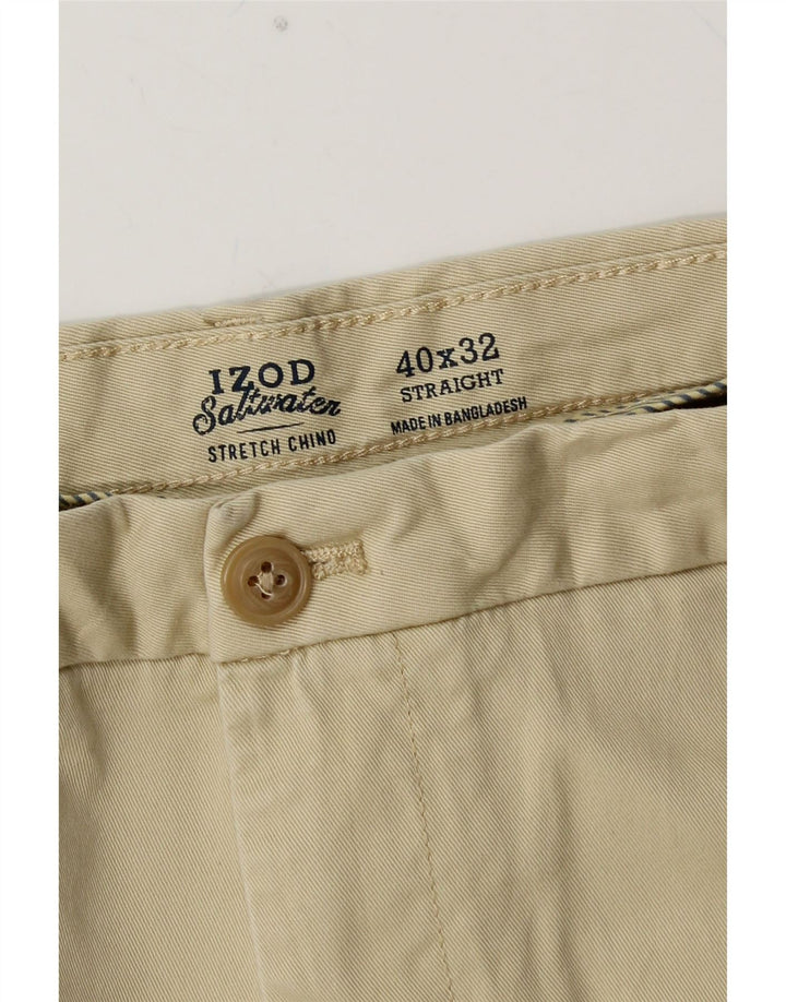 IZOD Pantalon Chino Droit Homme Salt Water W40 L32 Coton Beige