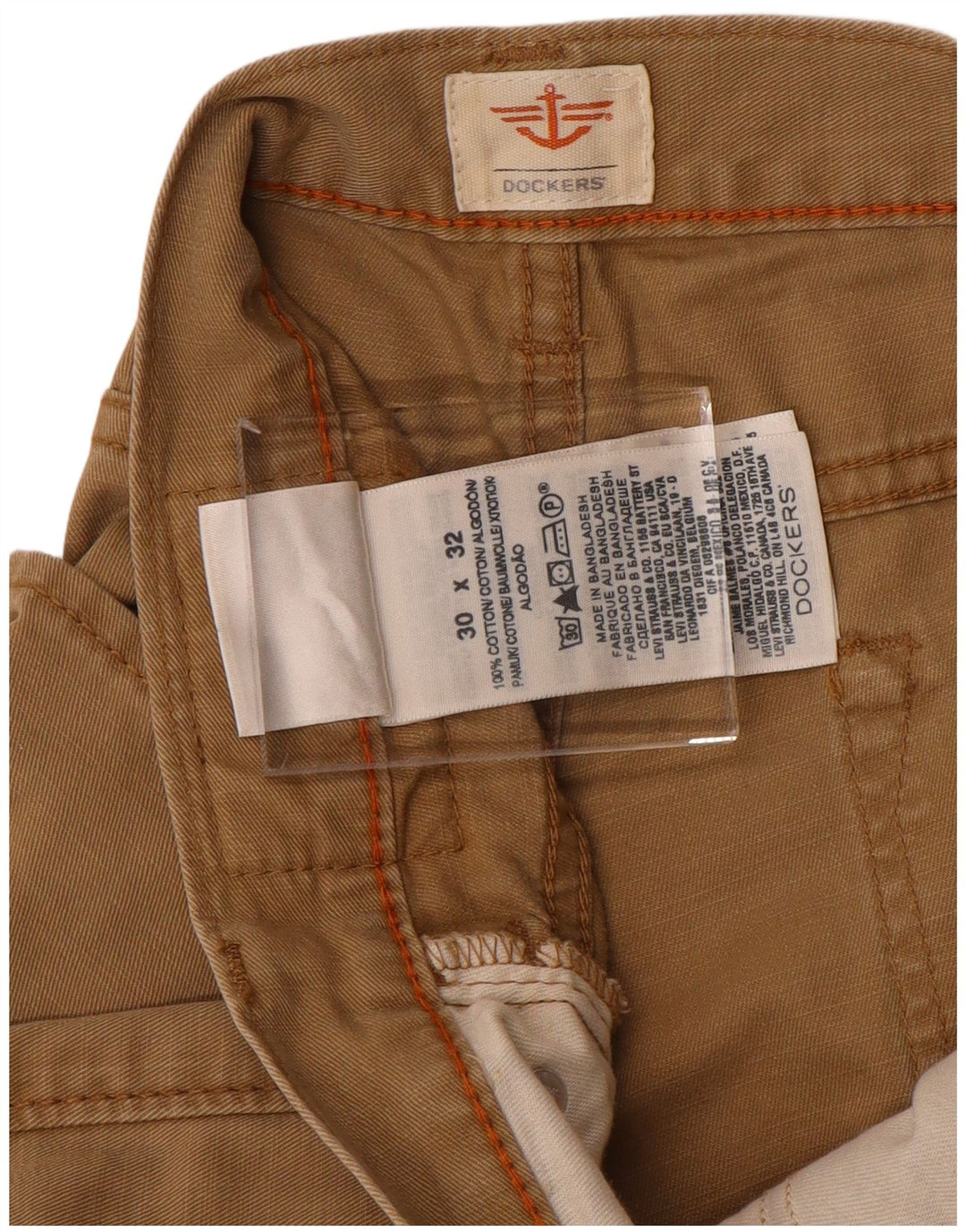 DOCKERS Pantalon Droit Casual Homme W30 L27 Beige Coton