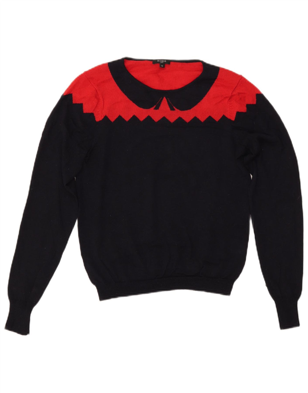 HOBBS Pull col bateau pour femme UK 10 Small Bleu marine Colourblock