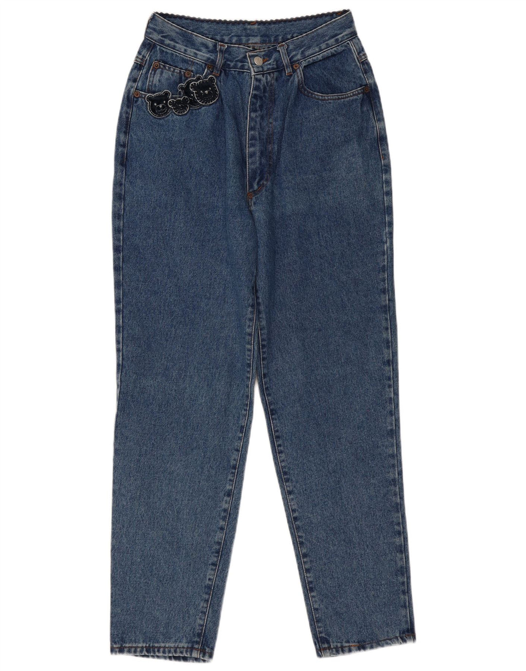 vintage Femme Fuselé Taille Haute Jeans W32 L30 Coton Bleu