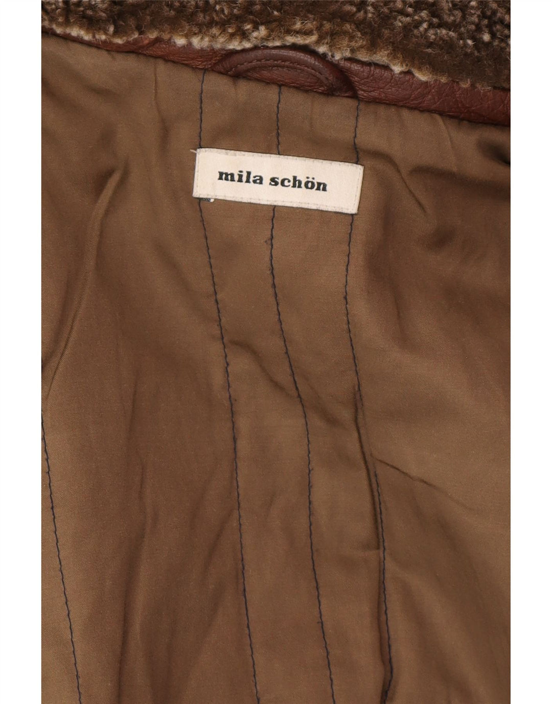MILA SCHON Veste en Cuir Homme IT 48 Cuir Marron Moyen