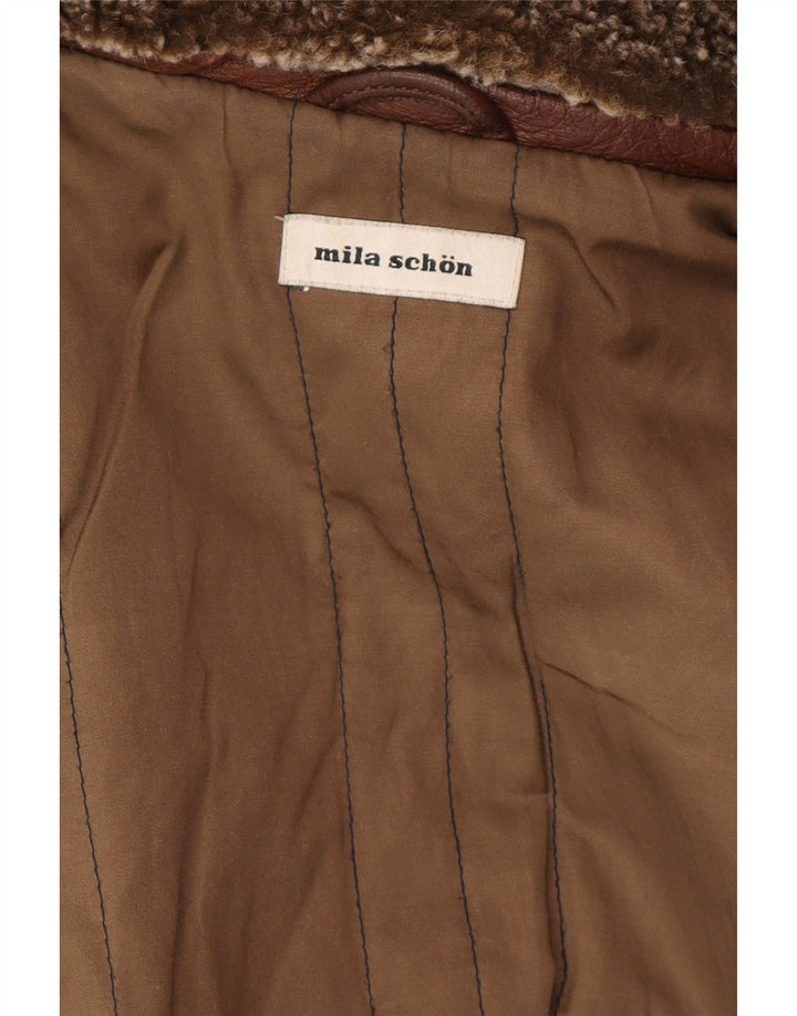 MILA SCHON Veste en Cuir Homme IT 48 Cuir Marron Moyen