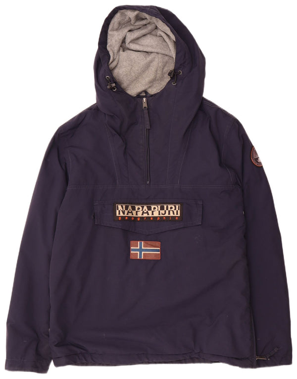 Napapijri Veste Anorak à capuche graphique pour homme UK 38 Bleu marine moyen