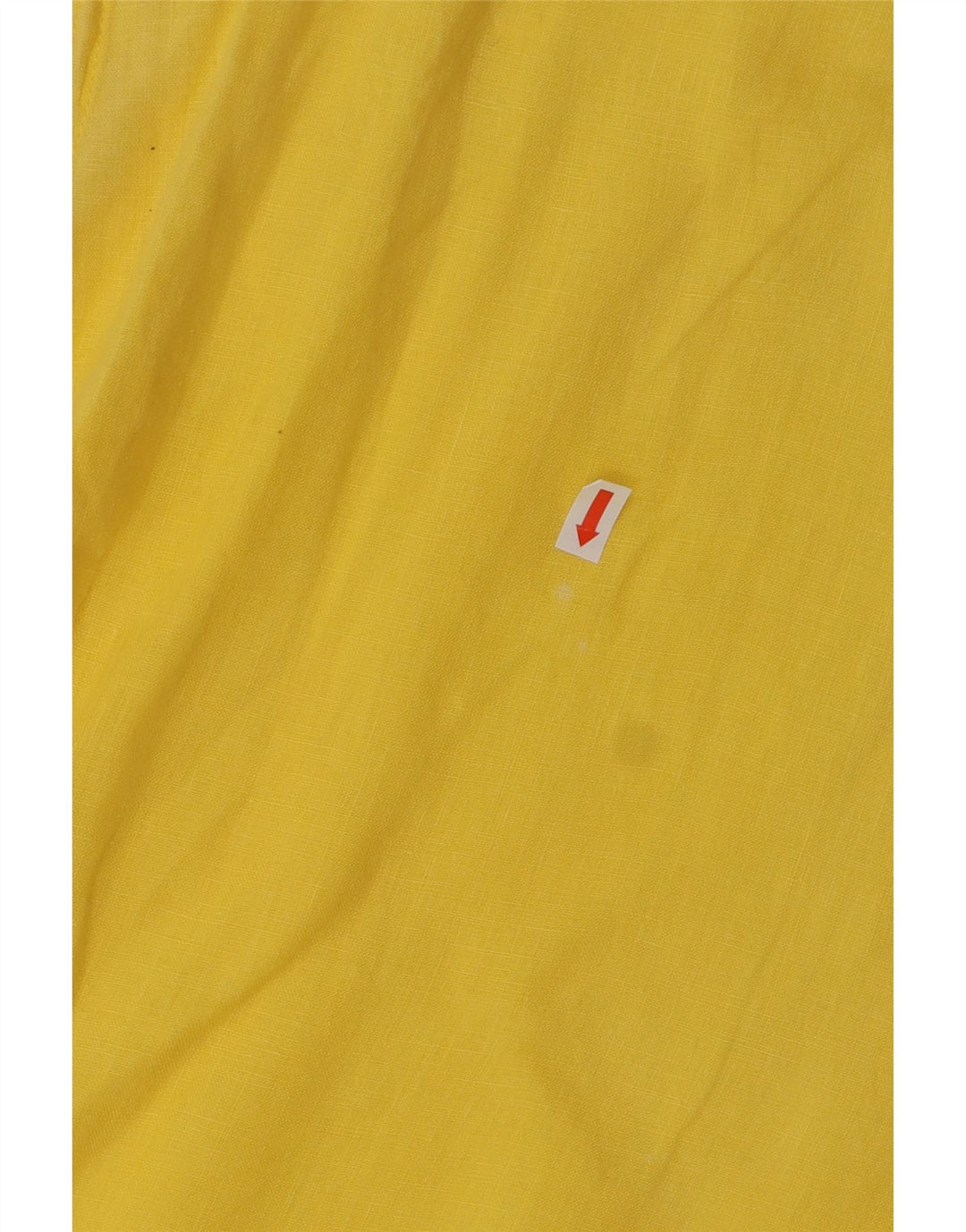 VINTAGE Femme Blouse sans manches Top UK 18 XL Lin Jaune