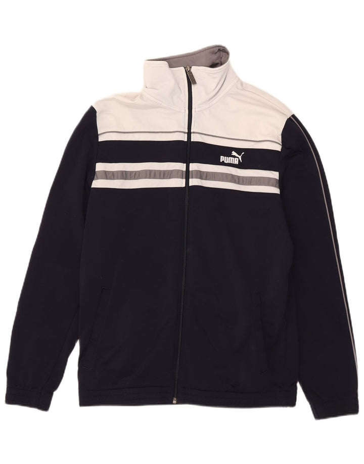 Puma Veste de Survêtement Homme Bleu Marine Moyen Polyester Colorblock