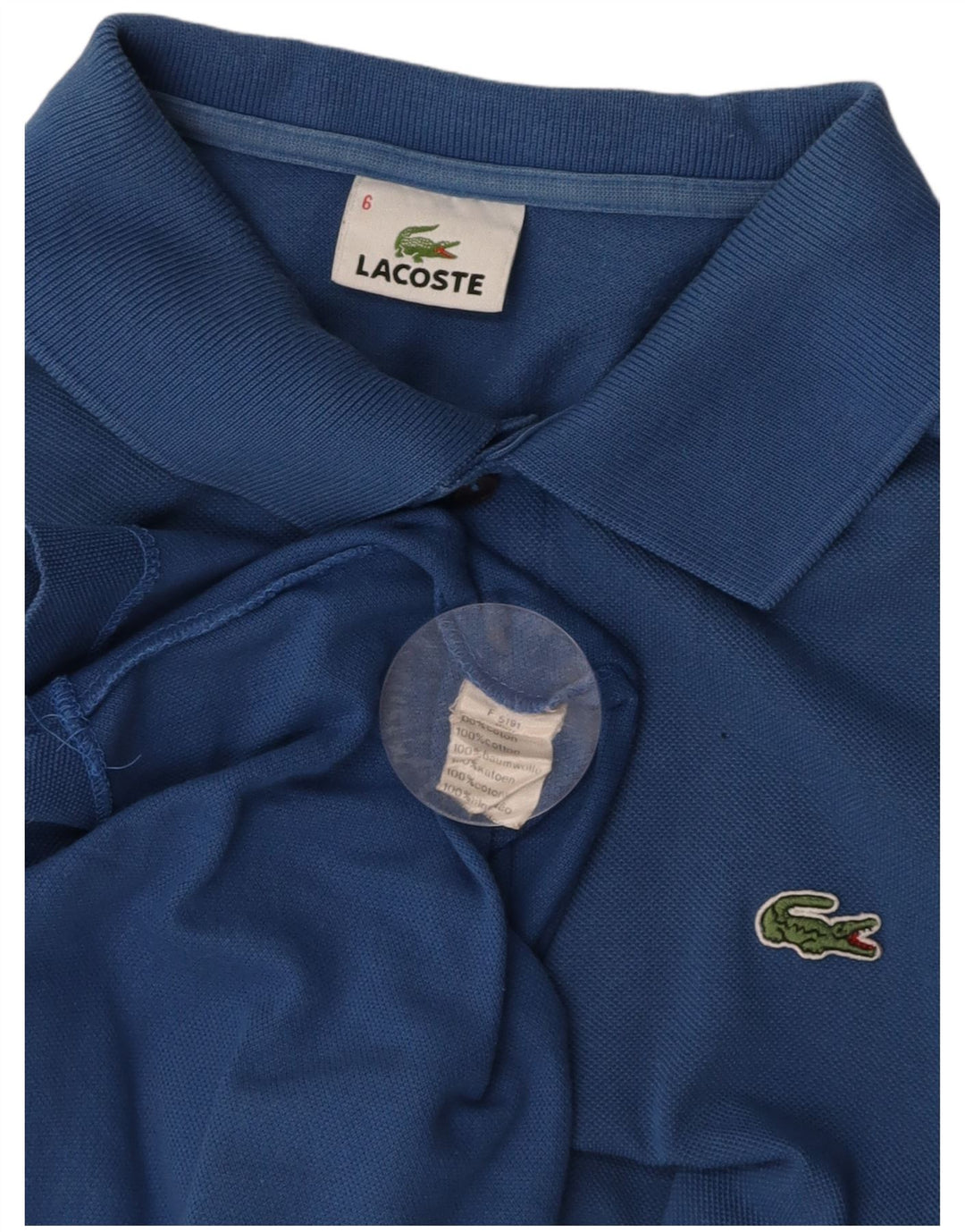 LACOSTE Mens Polo Shirt Size 6 XL Blue Cotton
