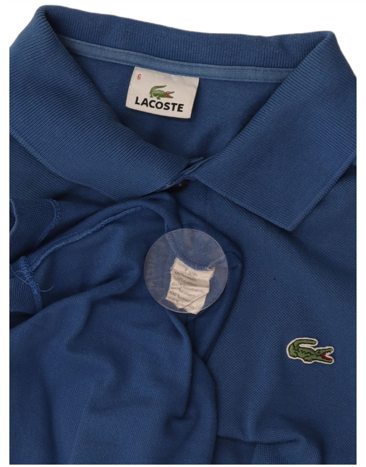 LACOSTE Mens Polo Shirt Size 6 XL Blue Cotton