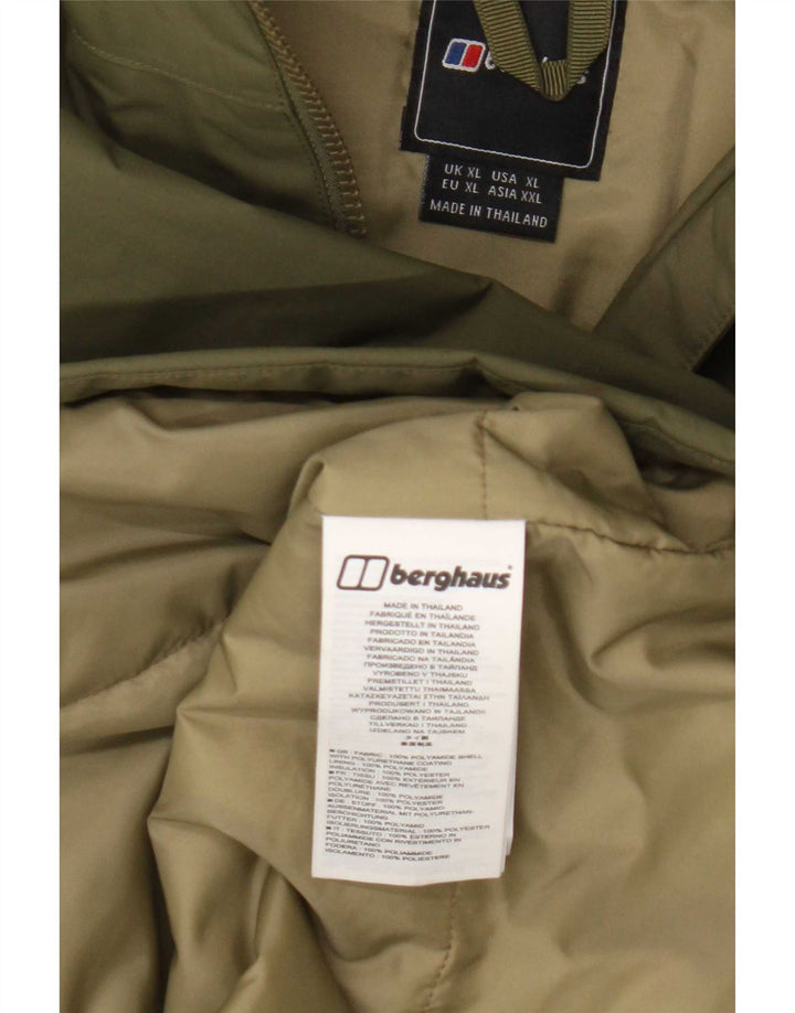 Berghaus Veste de pluie à capuche pour homme UK 42 XL Kaki Polyamide