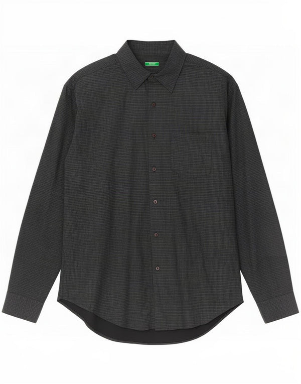 Benetton Chemise Homme XL Bleu Marine Vichy