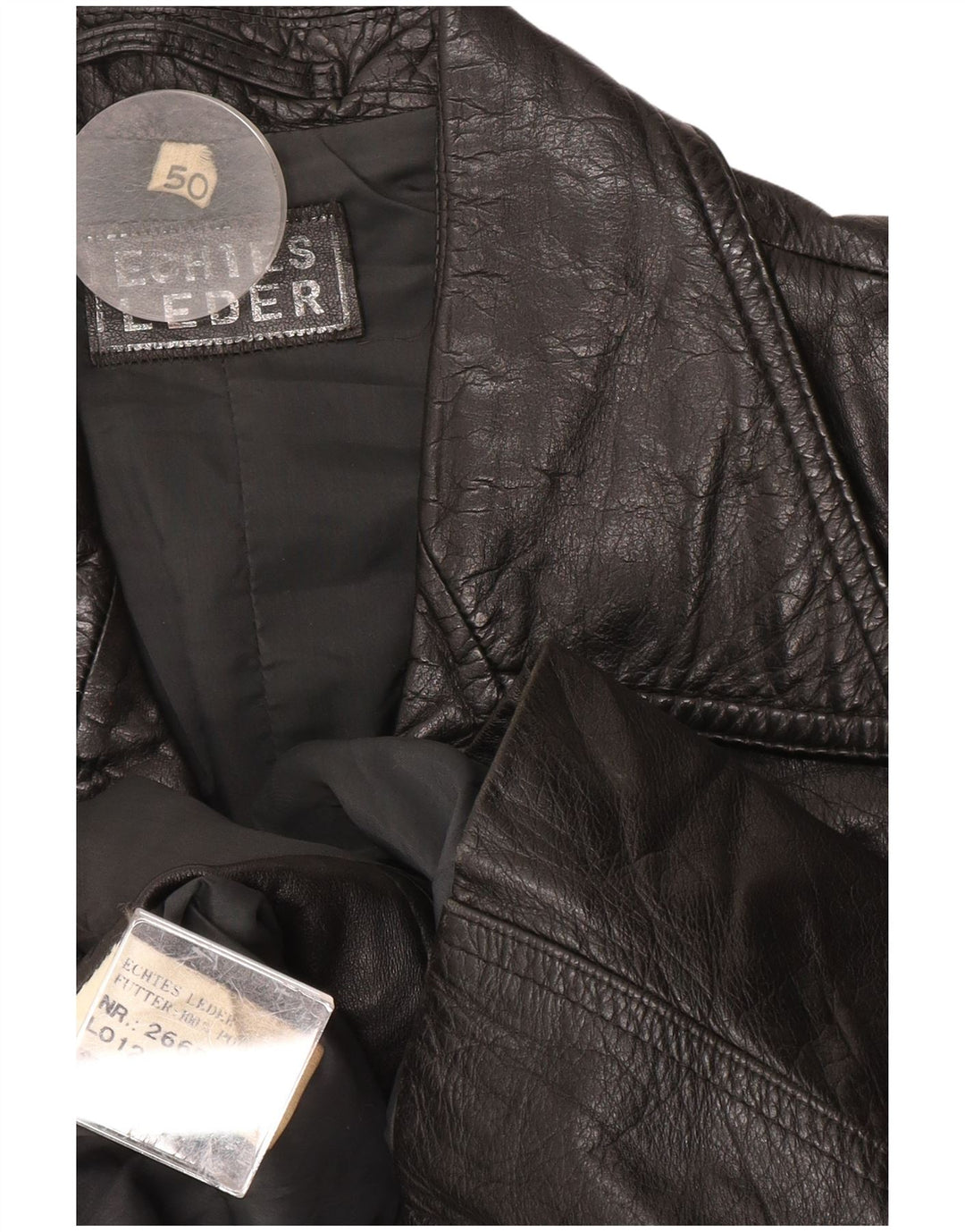 veste en cuir homme vintage EU 50 Grand cuir noir