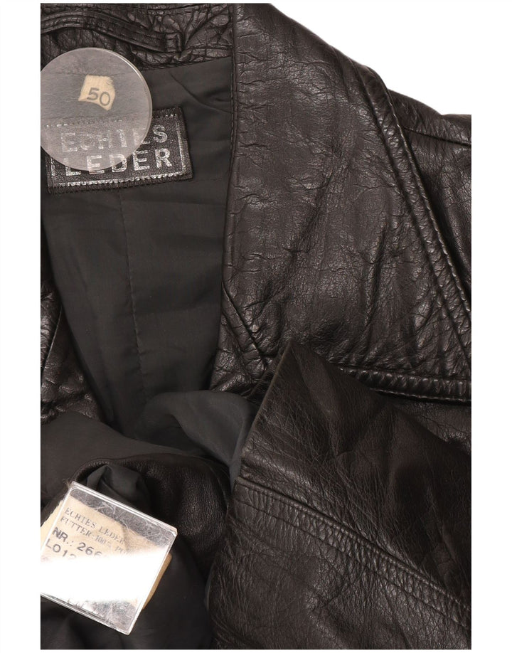 veste en cuir homme vintage EU 50 Grand cuir noir