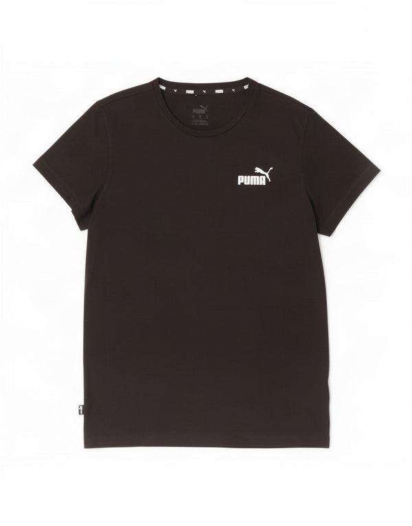Puma T-Shirt Femme Top UK 12 Coton Noir Moyen