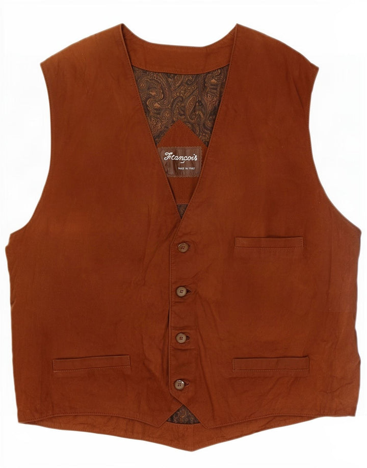 gilet en daim homme vintage XL Marron
