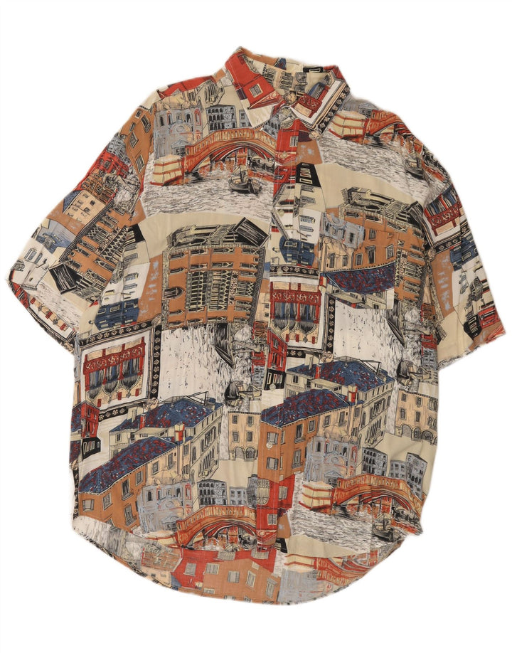 Chemise graphique vintage à manches courtes pour hommes 2XL multicolore
