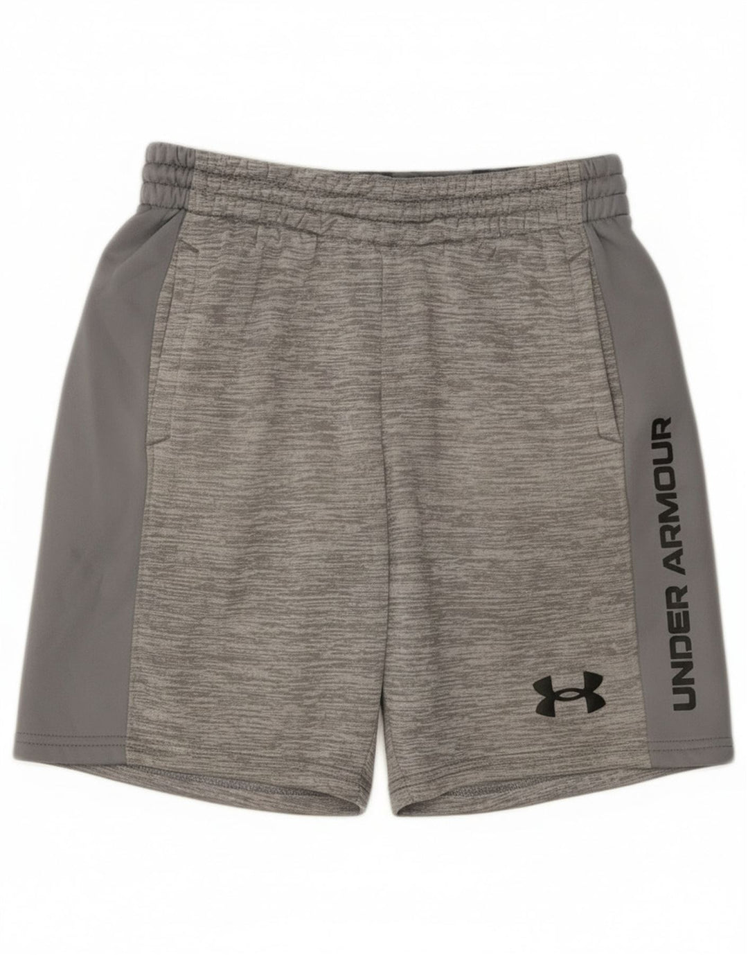Under Armour Short de Sport Graphique Garçon 9-10 Ans Gris Moyen Moucheté