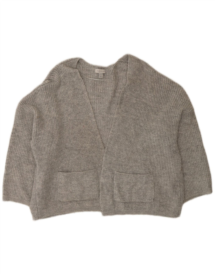 Topshop Pull cardigan ouvert surdimensionné pour femme UK 14 Gris moyen Acrylique