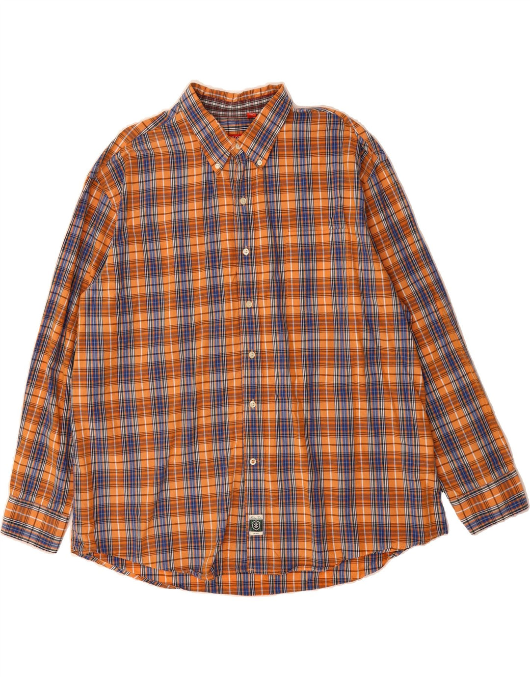 IZOD Mens Shirt 2XL Orange Check Vintage Izod and Second-Hand Izod from Messina Hembry 
