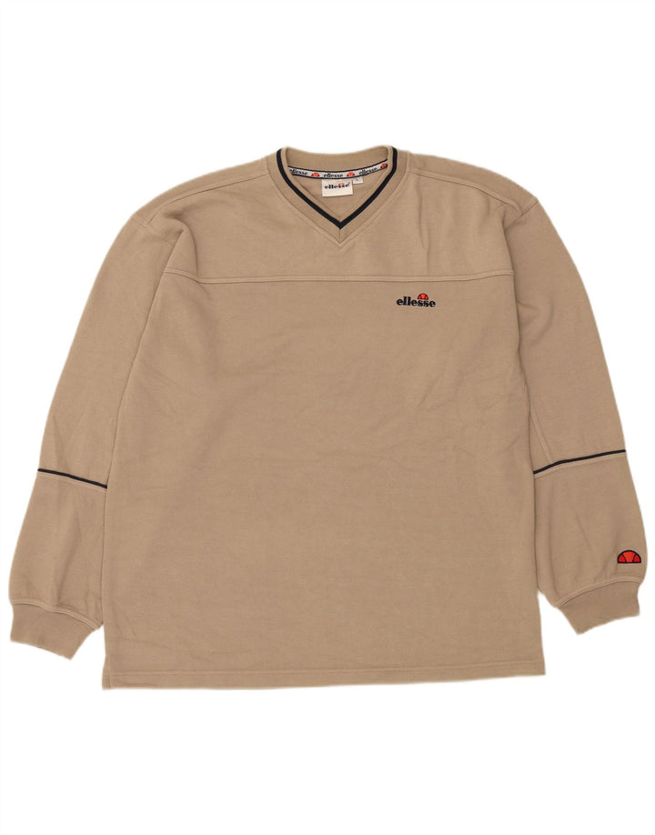 ELLESSE Sweat-Shirt Homme Large Beige Polyester