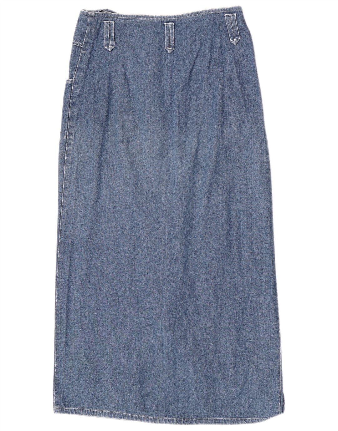 vintage Femme Midi Denim Jupe Moyen W28 Bleu Coton