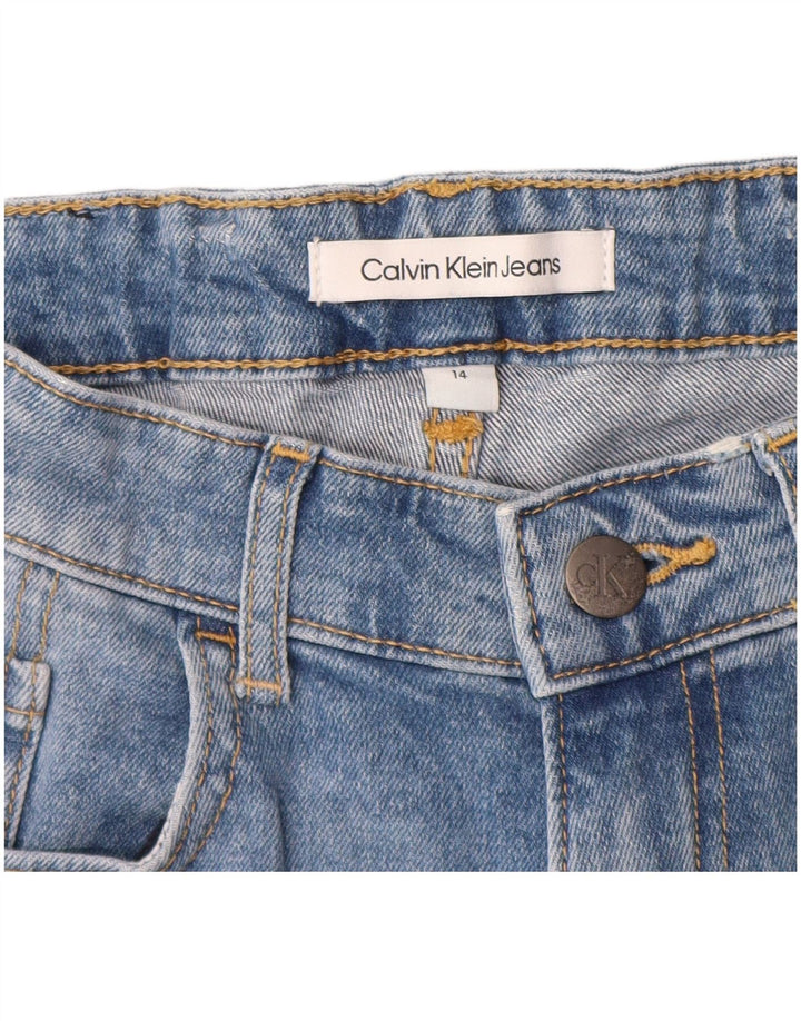 Calvin Klein Short en jean pour garçon 13-14 ans W26 Bleu