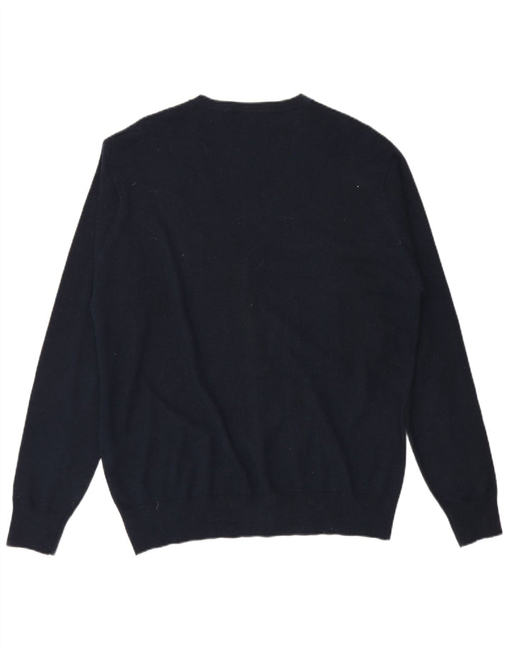 Trussardi Cardigan Pull IT 54 XL Bleu Marine Laine