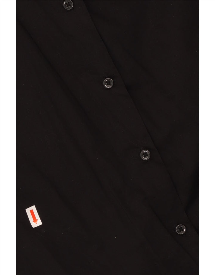 BENETTON Womens Shirt UK 14 Medium Black Cotton
