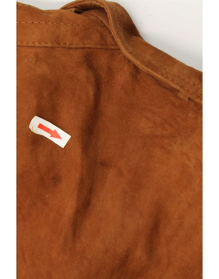 vintage Mens Suede Bomber Jacket UK 40 Grand Cuir Beige