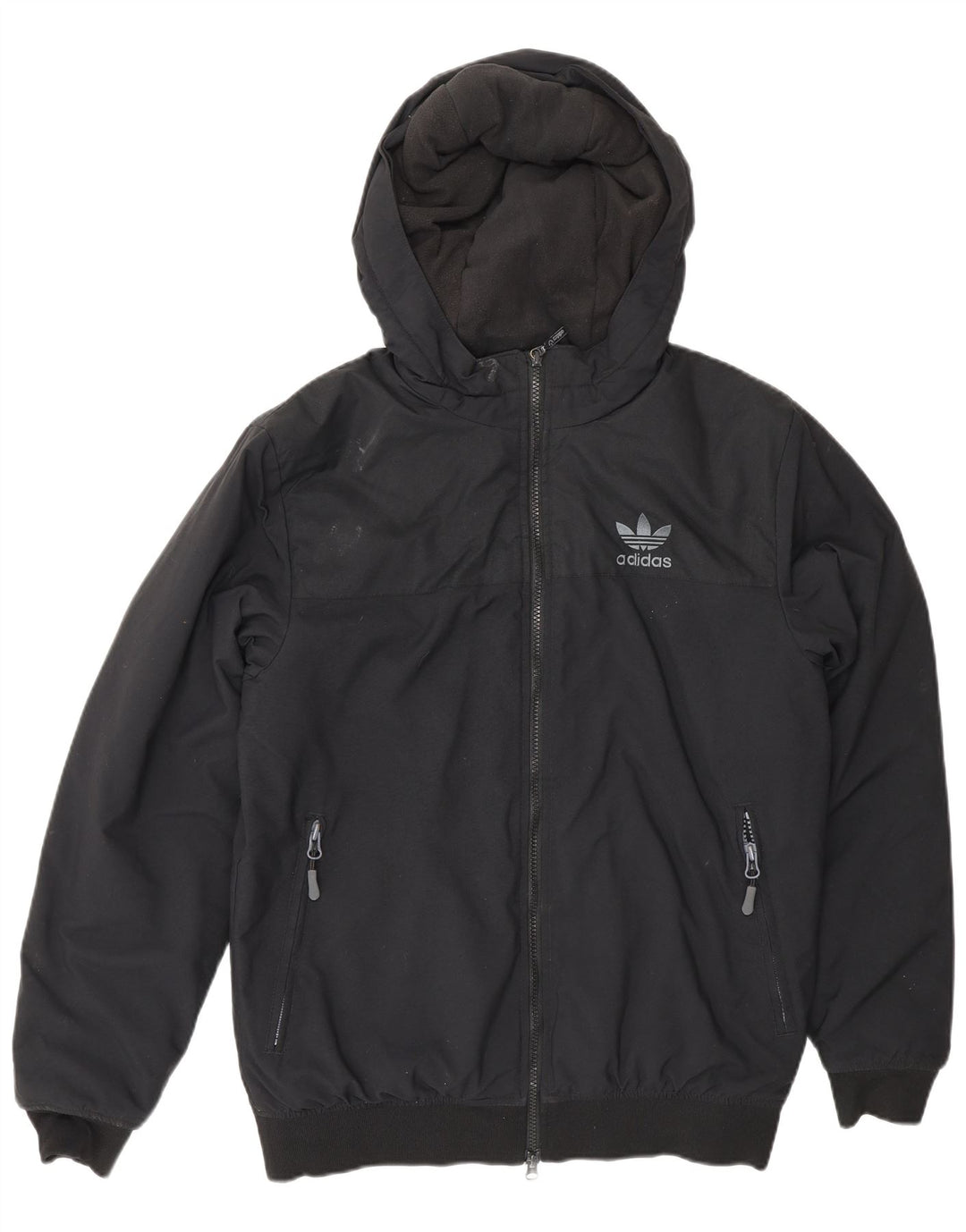 Adidas Veste bomber à capuche pour homme UK 36 Petit Noir Polyester