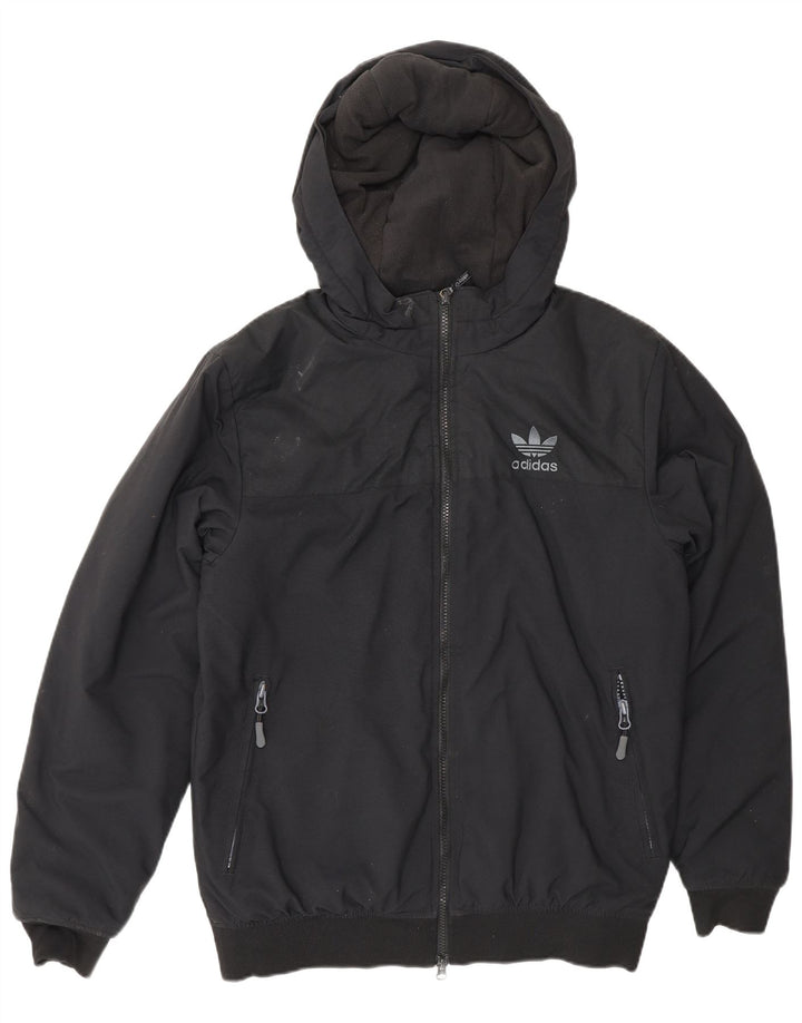 Adidas Veste bomber à capuche pour homme UK 36 Petit Noir Polyester