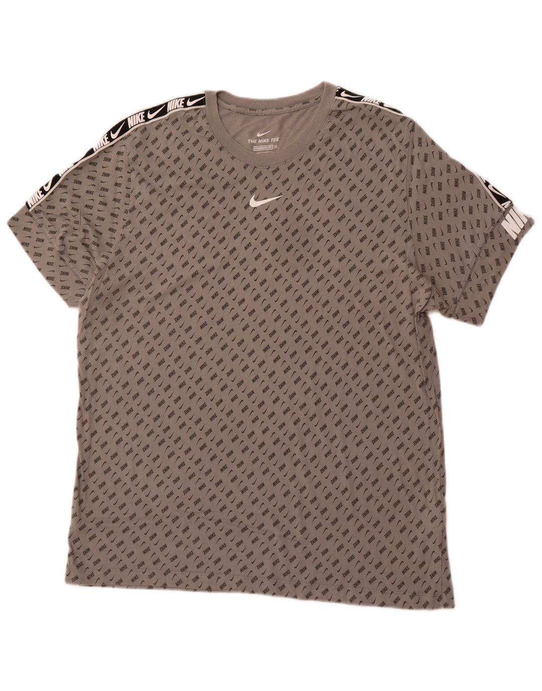 NIKE T-shirt graphique coupe standard pour homme XL Gris Colorblock Coton