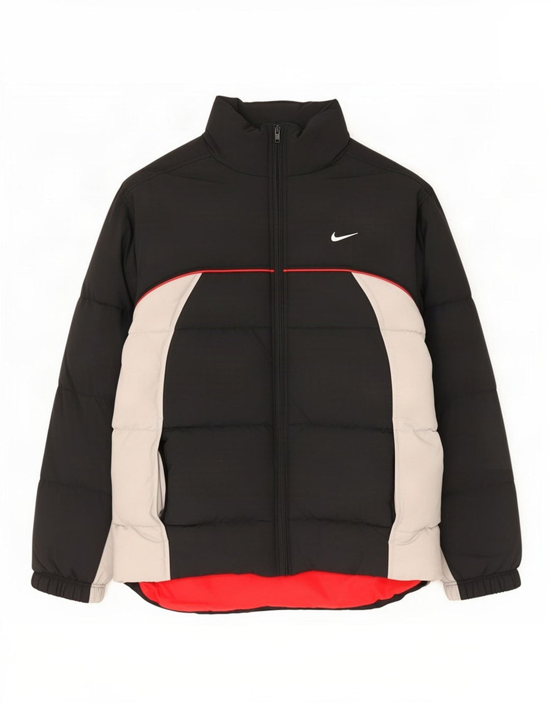 Nike Veste matelassée graphique pour homme UK 36/38 Petit nylon color block noir