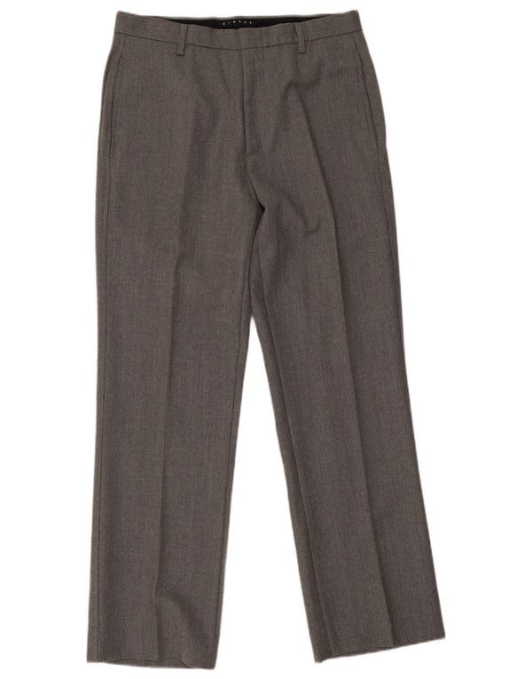Sisley Pantalon de costume droit IT 46 Small W28 L29 Gris Acétate