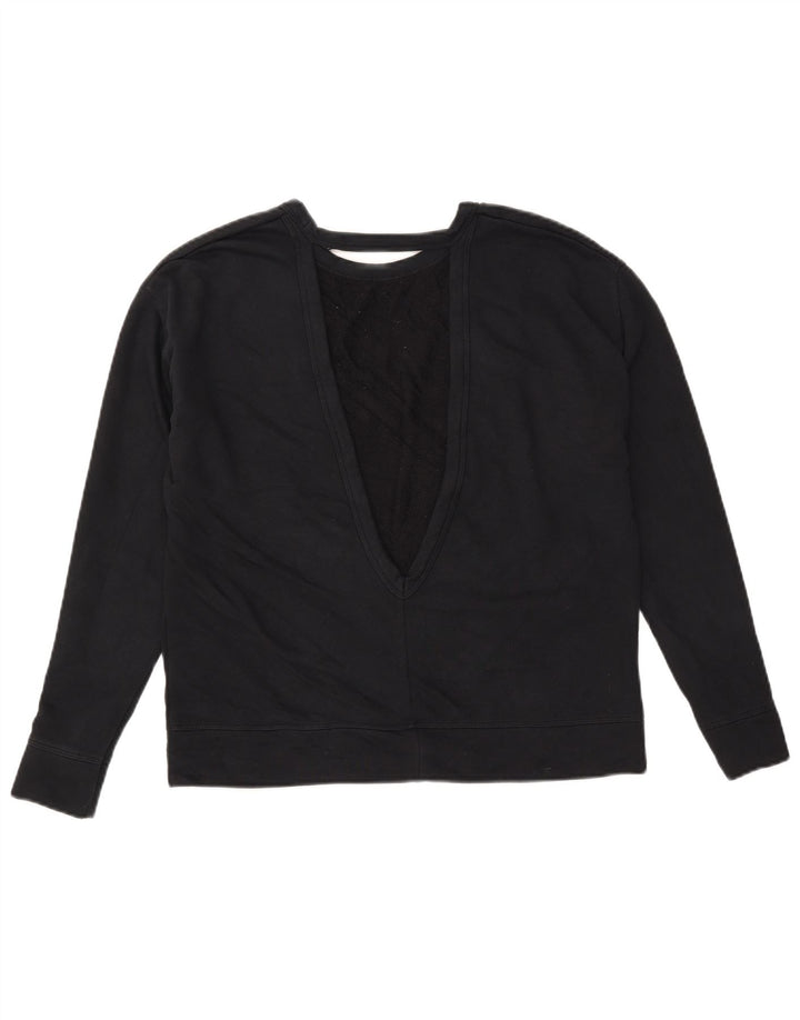 Nike Femme Dri Fit Sweat-shirt surdimensionné UK 10 Petit Coton Noir
