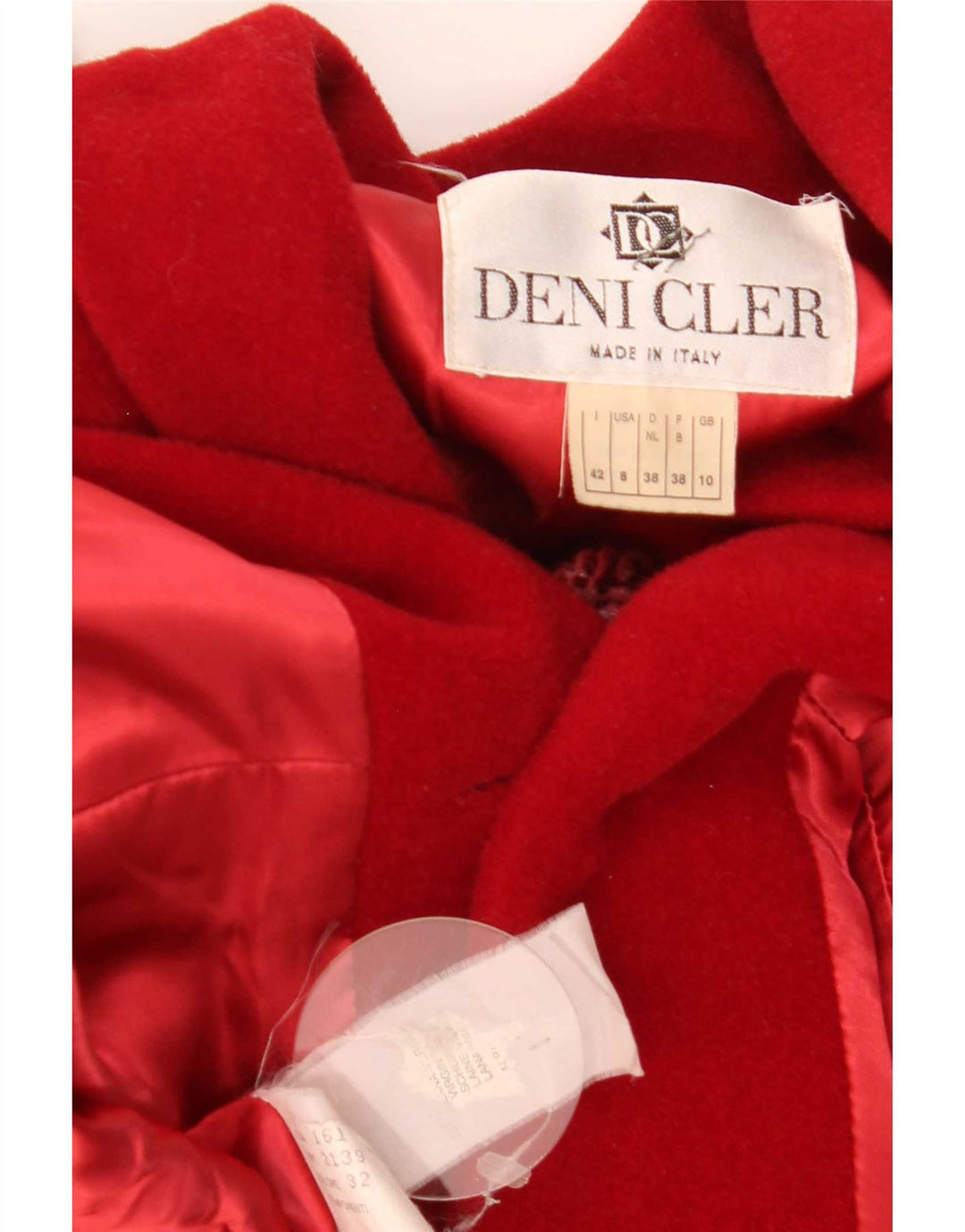 Deni-Cler Manteau surdimensionné pour femme UK 10 Petite laine rouge