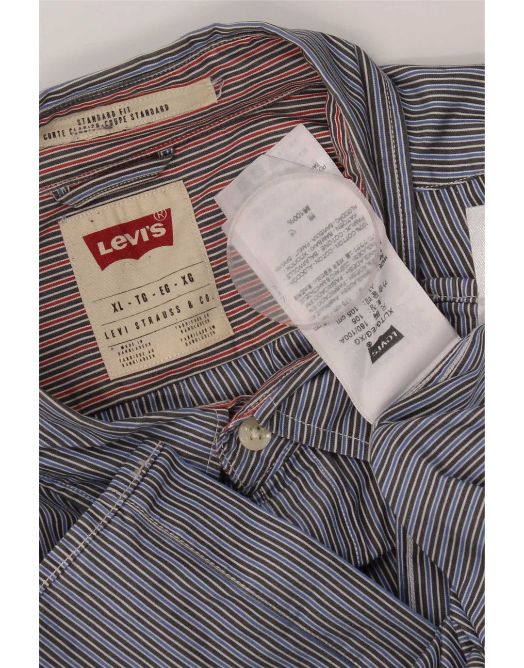 Levi's Chemise Standard Fit XL Homme Bleu Rayé Coton