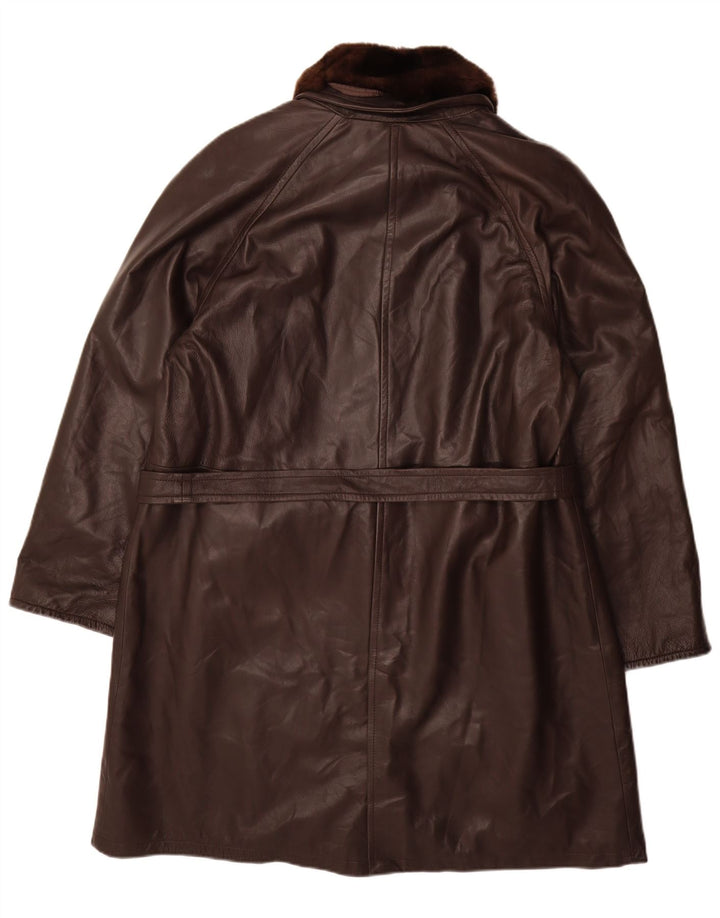 Manteau en cuir femme vintage IT 48 XL Cuir marron