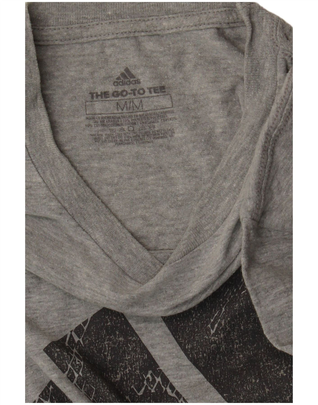 ADIDAS T-Shirt Graphique Homme Gris Moyen Coton