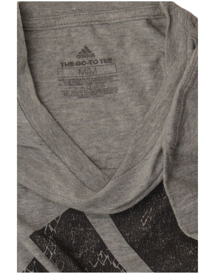ADIDAS T-Shirt Graphique Homme Gris Moyen Coton