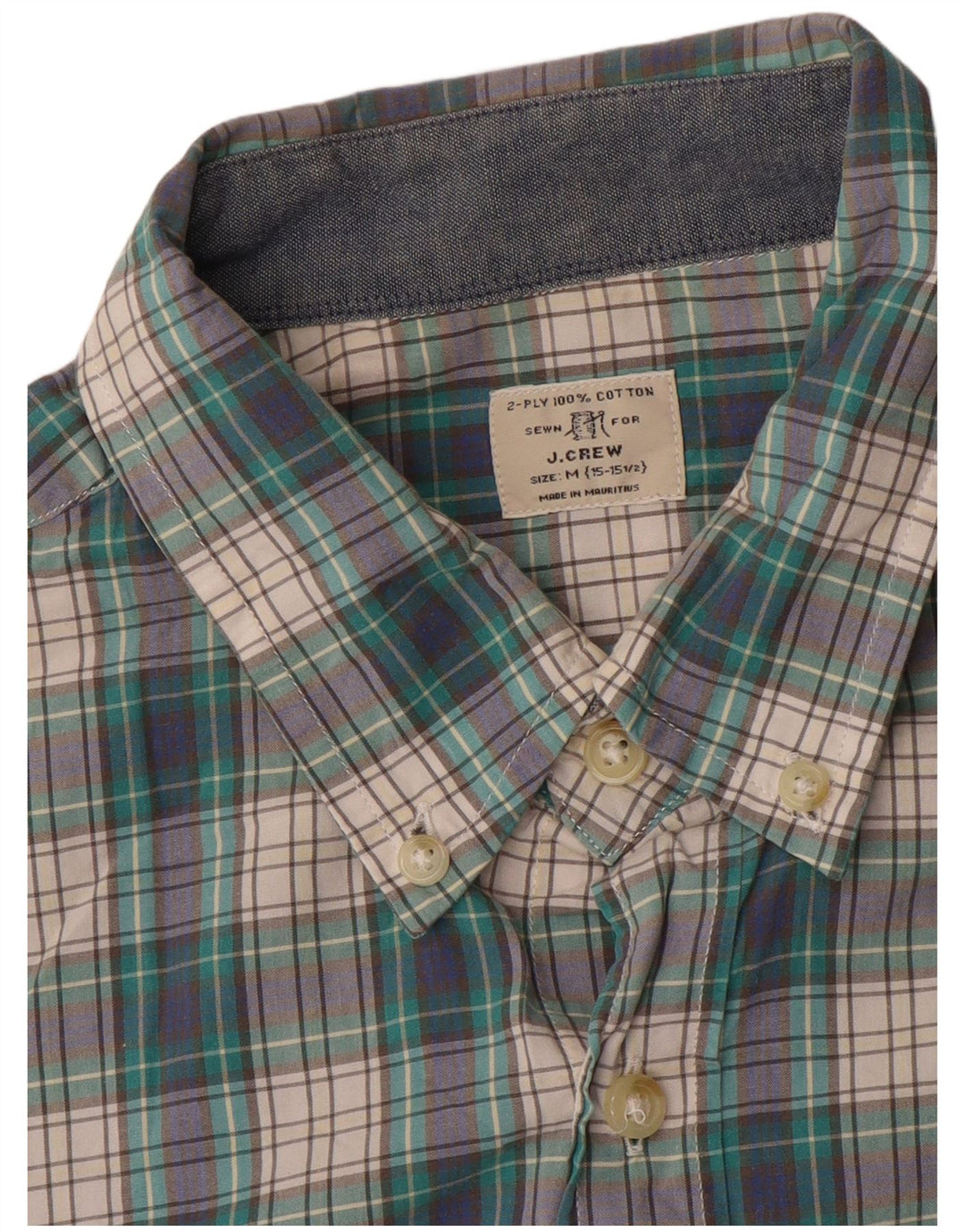 J. CREW Chemise Homme Taille 15 1/2 Coton à Carreaux Vert Moyen