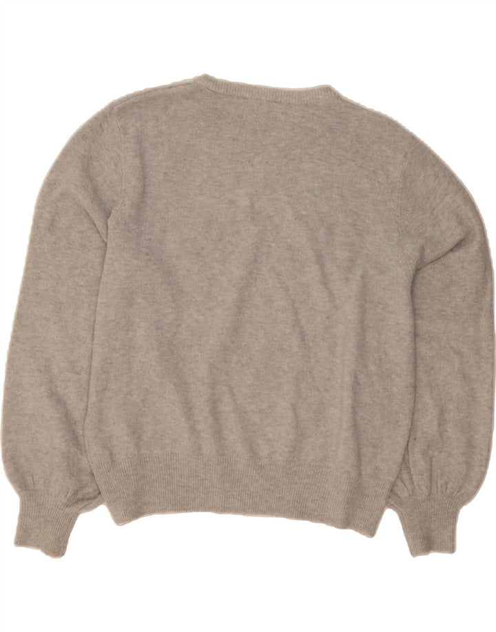 JACK WILLS Womens Oversized Boat Neck Jumper Sweater UK 14 Medium Grey Vintage Jack Wills and Second-Hand Jack Wills from Messina Hembry 