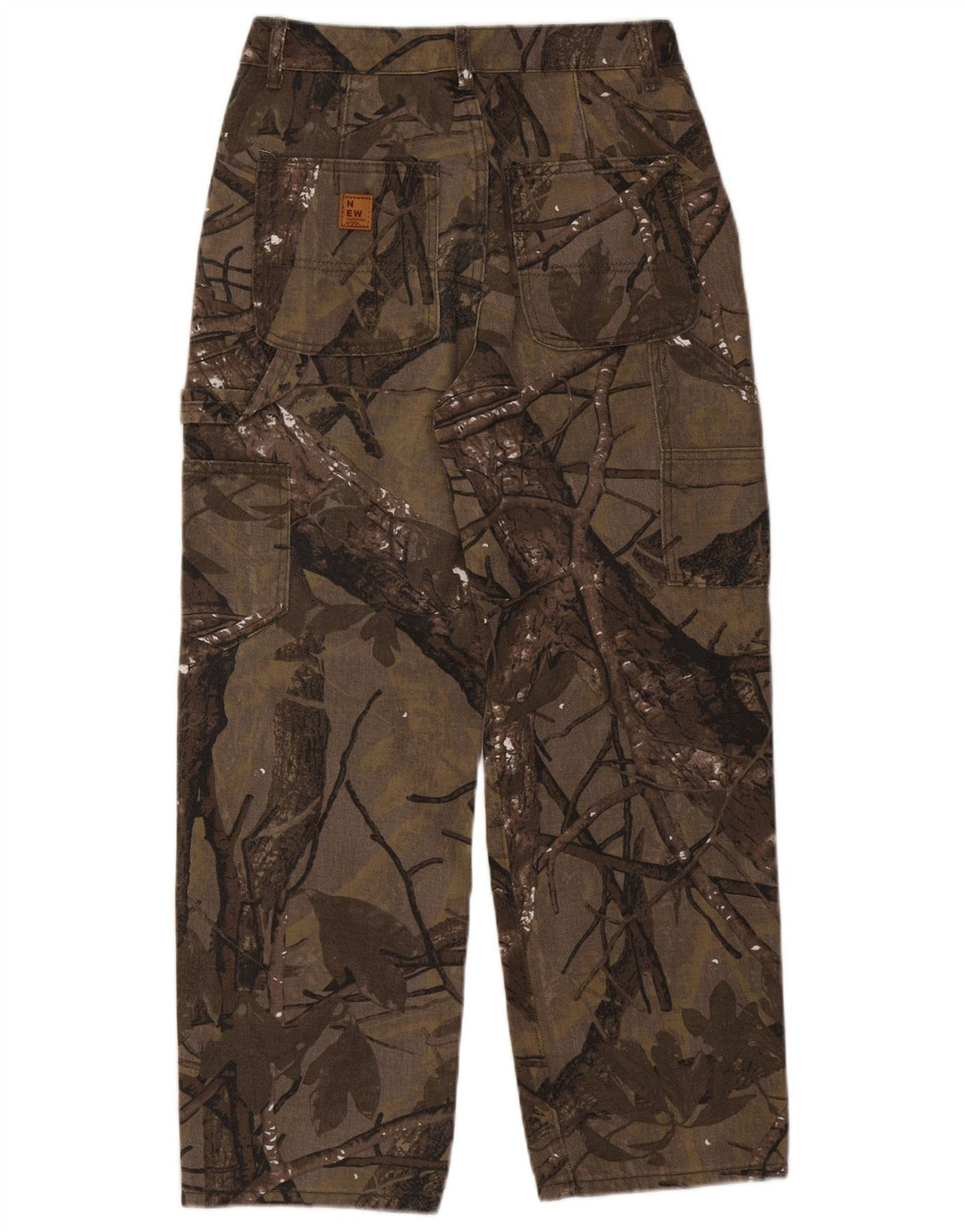 VINTAGE Pantalon Cargo Droit Homme Moyen W30 L27 Marron Floral