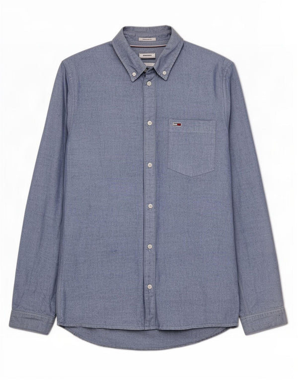 Tommy Hilfiger Chemise Regular Fit Homme Bleu Moyen Coton