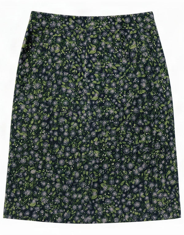 White Stuff Womens Straight Skirt UK 8 Small W28 Blue Floral Cotton