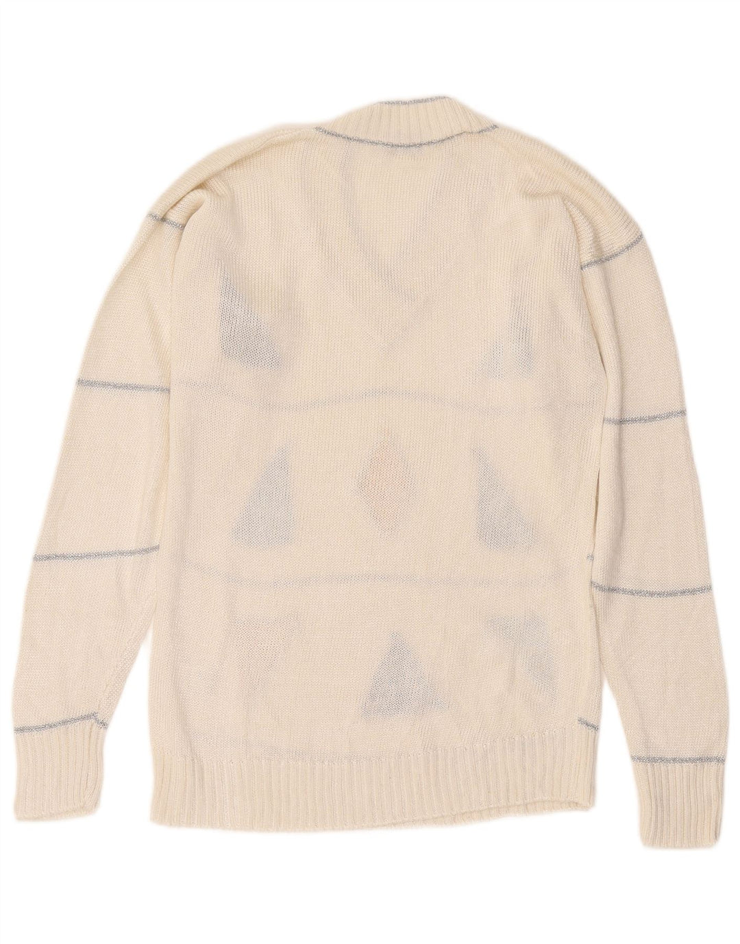 Mc. Dowell Pull Col V Femme IT 46 Large Viscose Géométrique Blanc