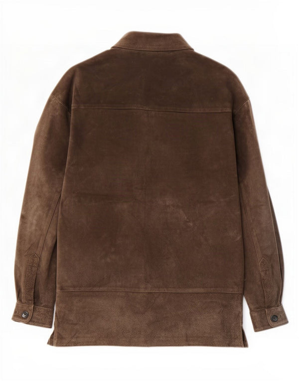 Zara Veste en daim pour femme UK 14 Cuir marron moyen