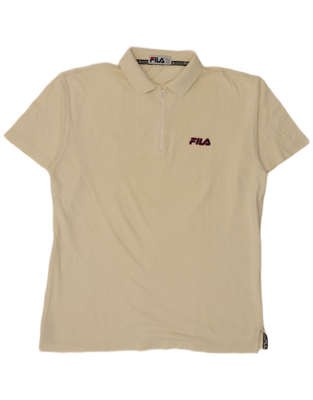 Fila Polo Homme IT 52/54 Large Blanc Cassé Coton